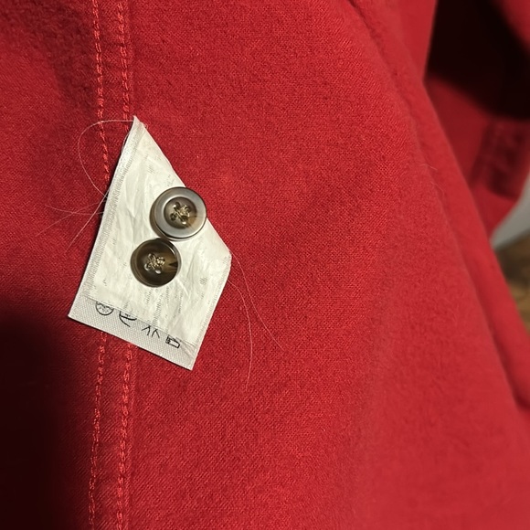 Y2K Eddie Bauer flannel chamois Red button up shirt. - Picture 8 of 13